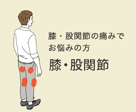 膝・股関節の痛みでお悩みの方　膝・股関節